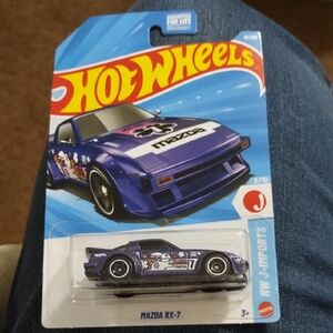 EASTER Hot Wheels Mazda RX-7 Toy Car - Purple w/Bunny Rabbit
